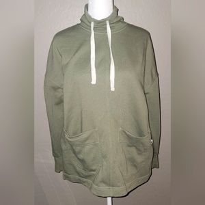 Free Assembly Women's Funnel Neck Sweatshirt with Patch Pockets